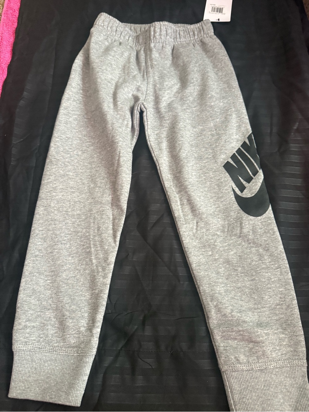 Nike Kids Grey Joggers with Black Logo